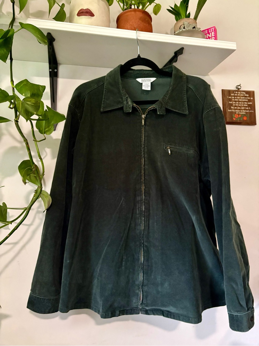 Northern Reflections Dark Green Zip-Front Utility Jacket
